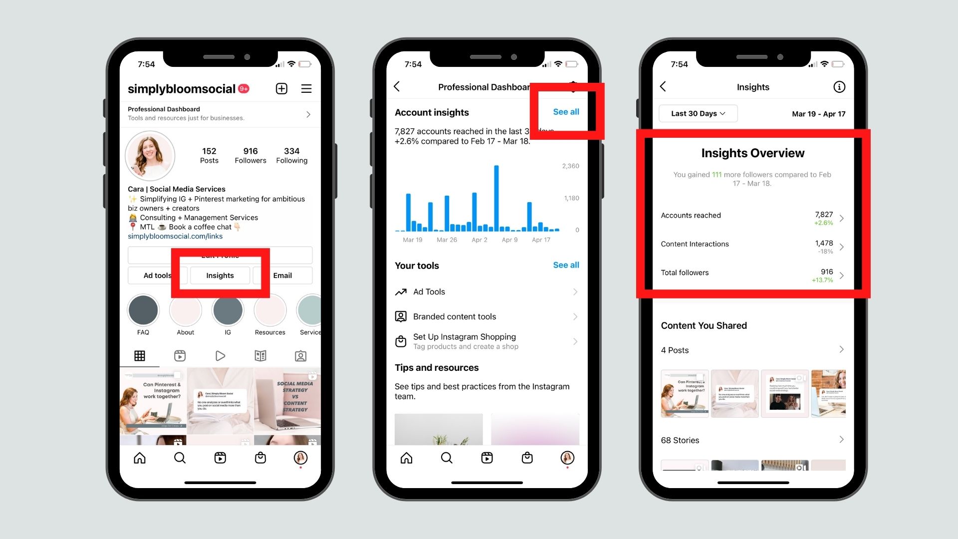 how to check instagram insights on a business account